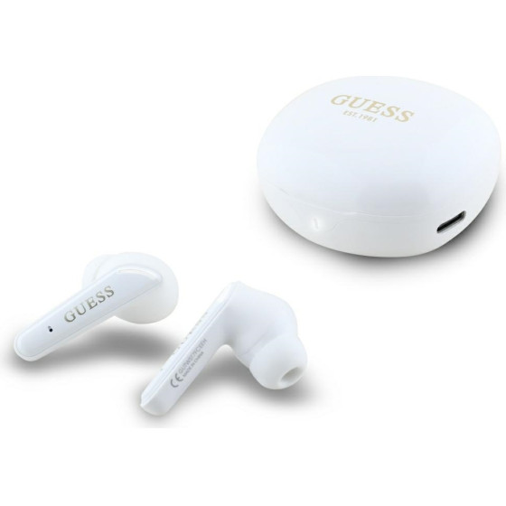 Guess Headphones Tws Flat Classic Logo Electroplated White - (GUTWST7FCEEH)