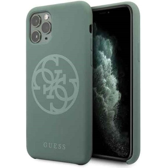Guess Iphone 11 Pro Khaki Hard Case Silicone 4G Tone On Tone - (GUHCN58LS4GKA)
