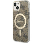 Guess Iphone 13 / 14 / 156.1'' Brown Hardcase 4G Magsafe - (GUHMP13MH4STW)