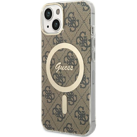 Guess Iphone 13 / 14 / 156.1'' Brown Hardcase 4G Magsafe - (GUHMP13MH4STW)