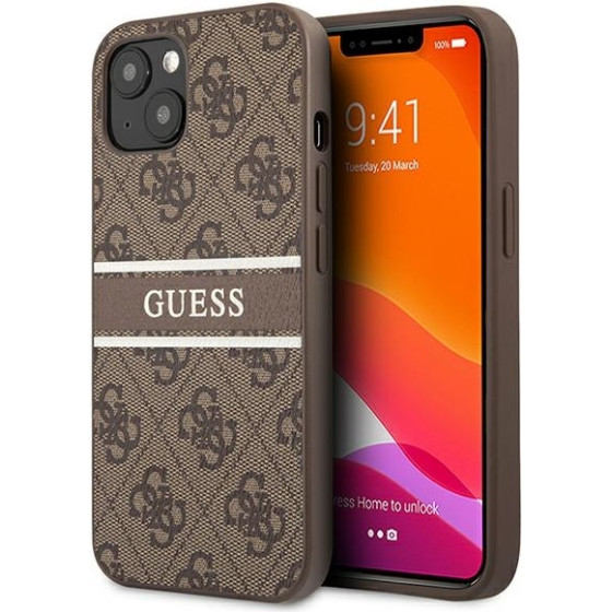 Guess Iphone 13 Mini 5,4'' Brown Hardcase 4G Stripe - (GUHCP13S4GDBR)