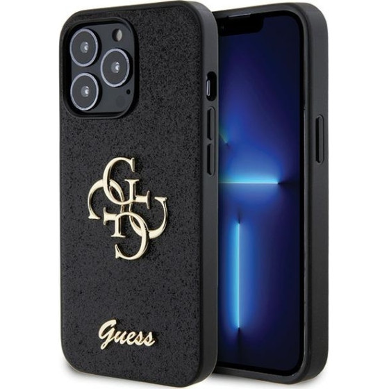 Guess Iphone 13 Pro / 13 6.1'' Black Hardcase Glitter Script Big 4G - (GUHCP13LHG4SGK)