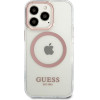 Guess Iphone 13 Pro / 136,1'' Pink Hard Case Metal Outline Magsafe - (GUHMP13LHTRMP)