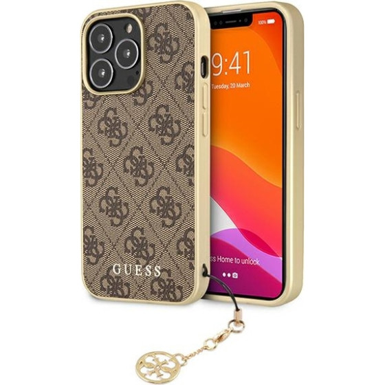Guess Iphone 13 Pro / 136,1''Brown Hardcase 4G Charms Collection - (GUHCP13LGF4GBR)