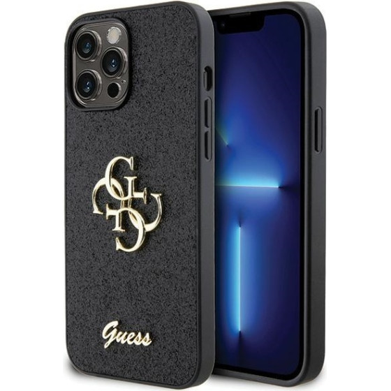 Guess Iphone 13 Pro Max 6.7'' Black Hardcase Glitter Script Big 4G - (GUHCP13XHG4SGK)