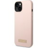 Guess Iphone 14 Plus/ 15 Plus 6.7'' Pink Hard Case Silicone Logo Plate Magsafe - (GUHMP14MSBPLP)