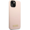 Guess Iphone 14 Plus/ 15 Plus 6.7'' Pink Hard Case Silicone Logo Plate Magsafe - (GUHMP14MSBPLP)