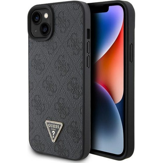 Guess Iphone 15 / 14 / 136.1'' Black Hardcase Leather 4G Diamond Triangle - (GUHCP15SP4TDPK)