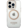 Guess Iphone 15 / 14 / 136.1'' Gold Hard Case Metal Outline Magsafe - (GUHMP15SHTRMD)