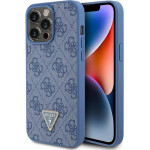 Guess Iphone 15 Pro Max6.7''Blue Hardcase Leather 4G Triangle Strass - (GUHCP15XP4TDPB)