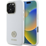 Guess Iphone 16 Pro 6.3'' bialy/White Hardcase Silicone Logo Strass 4G - (GUHCP16LM4DGPH)