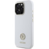 Guess Iphone 16 Pro 6.3'' bialy/White Hardcase Silicone Logo Strass 4G - (GUHCP16LM4DGPH)