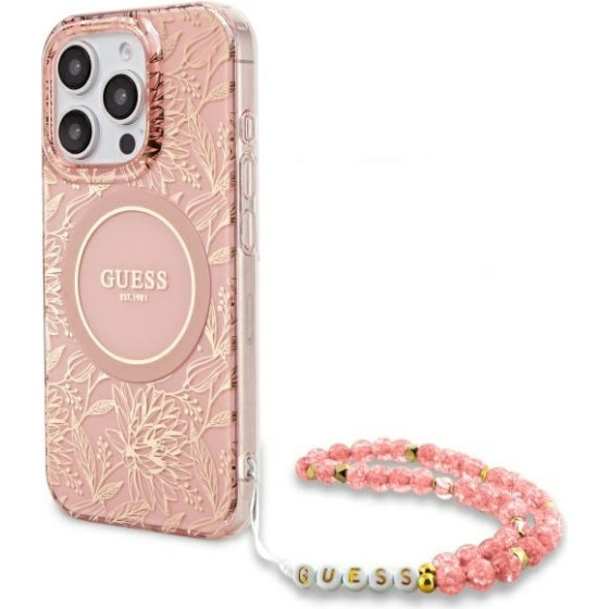 Guess Iphone 16 Pro Max 6.9'' Pink Hardcase Iml Flowers Allover Electro With - (GUHMP16XHCPOFPP)