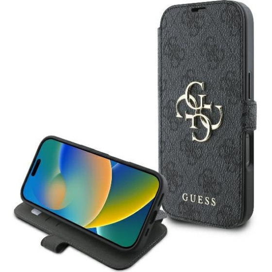 Guess Iphone 16 Pro Max6.9'' czarny/Black Book 4G Metal Logo - (GUBKP16X4GMGGR)