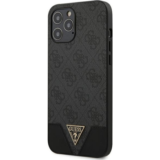 Guess iPhone12 Pro Max 6,7''Grey Hardcase 4G Triangle Collection - (GUHCP12LPU4GHBK)