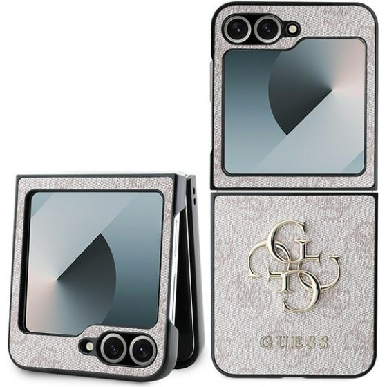 Guess Z Flip6 F741rozowy/Pink Leather 4G Metal Logo - (GUHCZF64GMGPI)