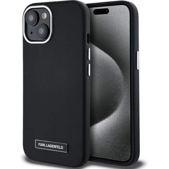 Karl Lagerfeld Case Fw Metal Plate Magsafe For Iphone 15 Black - (KLHMP15SPGMSRPK)