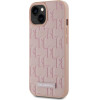 Karl Lagerfeld Case Leather Monogram Metal Logo Magsafe For Iphone 15 Pink - (KLHMP15SPKHPORPP)