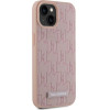 Karl Lagerfeld Case Leather Monogram Metal Logo Magsafe For Iphone 15 Pink - (KLHMP15SPKHPORPP)