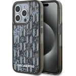 Karl Lagerfeld Case Liquide Glitter Monogram Gradient For Iphone 15 Pro Max Black - (KLHCP15XLKLGKCCK)