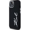 Karl Lagerfeld Case Silicone Metal Script Logo For Iphone 15 Black - (KLHCP15SSCMSMVK)