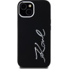 Karl Lagerfeld Case Silicone Metal Script Logo For Iphone 15 Black - (KLHCP15SSCMSMVK)