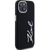 Karl Lagerfeld Case Silicone Metal Script Logo For Iphone 15 Black - (KLHCP15SSCMSMVK)
