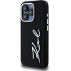 Karl Lagerfeld Case Silicone Metal Script Logo For Iphone 15 Pro Max Black - (KLHCP15XSCMSMVK)