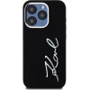 Karl Lagerfeld Case Silicone Metal Script Logo For Iphone 15 Pro Max Black - (KLHCP15XSCMSMVK)