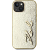 Karl Lagerfeld Case Wrinkled Metal Signature For Iphone 15 Gold - (KLHCP15SPFMFBKMD)