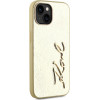 Karl Lagerfeld Case Wrinkled Metal Signature For Iphone 15 Gold - (KLHCP15SPFMFBKMD)