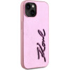 Karl Lagerfeld Case Wrinkled Metal Signature For Iphone 15 Pink - (KLHCP15SPFMFBKMP)