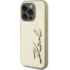 Karl Lagerfeld Case Wrinkled Metal Signature For Iphone 15 Pro Max Gold - (KLHCP15XPFMFBKMD)