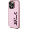 Karl Lagerfeld Case Wrinkled Metal Signature For Iphone 15 Pro Pink - (KLHCP15LPFMFBKMP)