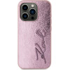 Karl Lagerfeld Case Wrinkled Metal Signature For Iphone 15 Pro Pink - (KLHCP15LPFMFBKMP)