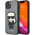 Karl Lagerfeld KLHCP13SOKPG�Iphone 13mIni 5,4'' Silver Hardcase Saffiano Ikonik Karl`s Patch - (KLHCP13SOKPG)