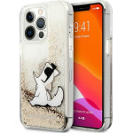 Karl Lagerfeld Iphone 13 Pro Max 6,7'' Gold Hardcase Liquid Glitter Choupette Fun - (KLHCP13XGCFD)
