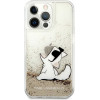 Karl Lagerfeld Iphone 13 Pro Max 6,7'' Gold Hardcase Liquid Glitter Choupette Fun - (KLHCP13XGCFD)