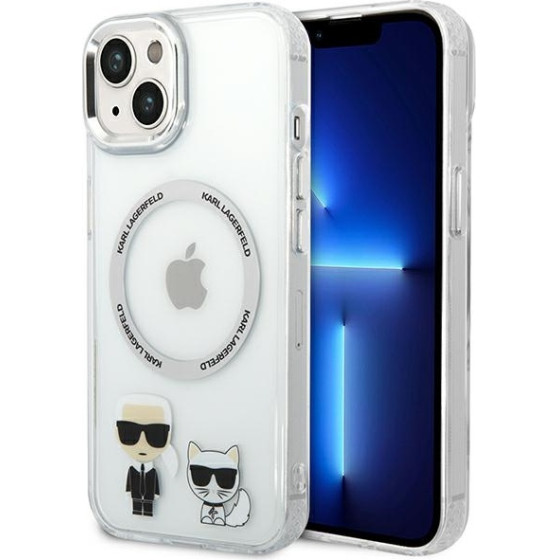Karl Lagerfeld Iphone 14/ 15 / 13 6,1'' Hardcase Transparent Karl & Choupe - (KLHMP14SHKCT)