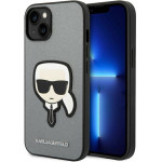 Karl Lagerfeld Iphone 14/ 15 / 13 6,1'' Silver Hardcase Saffiano Karl`s Head P - (KLHCP14SSAPKHG)