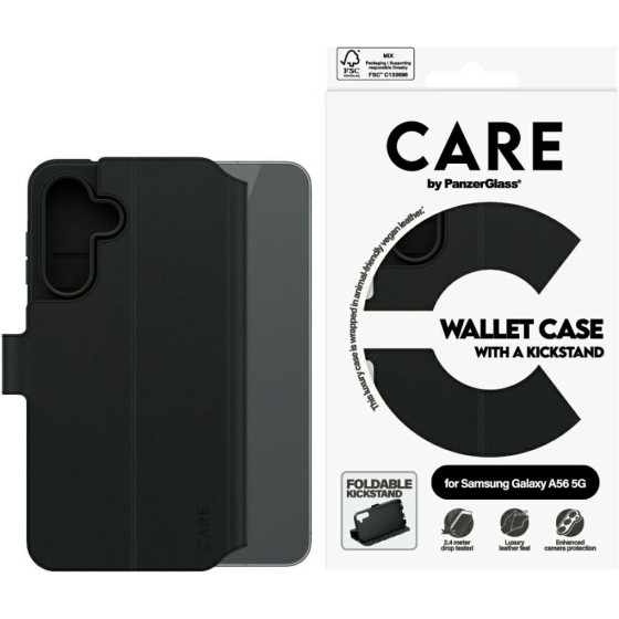 PanzerGlass Etui Care By Feature Wallet Kickstand Do Samsung Galaxy A56 5G Czarny - (CRRFEWLG38380)