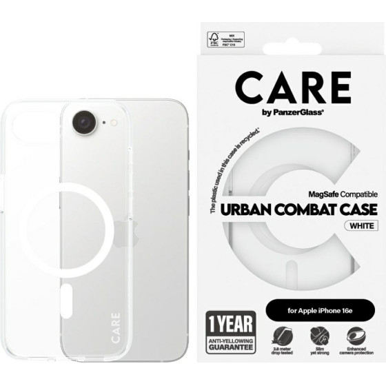 PanzerGlass Etui Care By Flagship Urban Combat White Magsafe Do Iphone 16e Przezroczysty - (CRRTPUCG29845)