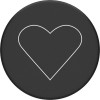 PopSockets 2 White Heart Black - Standard Phone Grip And Stand - (800667)