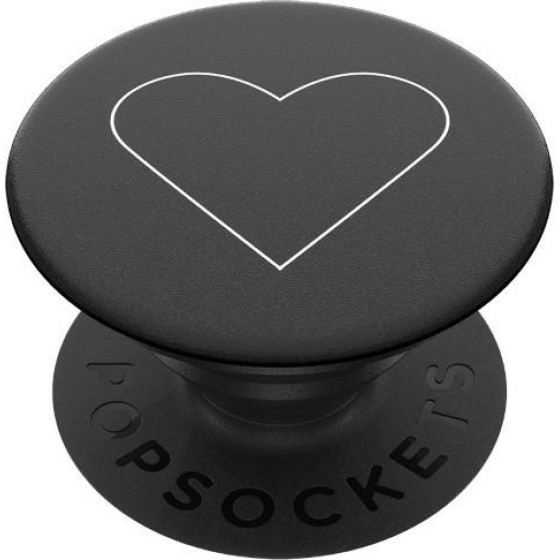 PopSockets 2 White Heart Black - Standard Phone Grip And Stand - (800667)