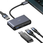 Usams Adapter Hub 4w1 2xUsb 2.0/Usb 3.0/USB-C szary/Dark Grey (US-SJ627) - (SJ627HUB01)