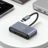 Usams Adapter Hub 4w1 2xUsb 2.0/Usb 3.0/USB-C szary/Dark Grey (US-SJ627) - (SJ627HUB01)