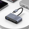 Usams Adapter Hub 5w1 Usb 2.0/Usb 3.0/USB-C/TF/Sd szary/Dark Grey (US-SJ628) - (SJ628HUB01)