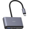Usams Adapter Hub 5w1 Usb 2.0/Usb 3.0/USB-C/TF/Sd szary/Dark Grey (US-SJ628) - (SJ628HUB01)