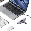 Usams Adapter Hub 6w1 2xUsb 3.0/TF/SD/USB-C/Hdmi PD100W szary/Tarnish (US-SJ642) - (SJ642HUB01)