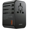 Usams Adapter Siec 1xUSB+2xUSB-C T62 65W4w1 US/AU/EU/Uk czarny/Black (US-CC199) Univesal Travel Charger - (CC199TC01)